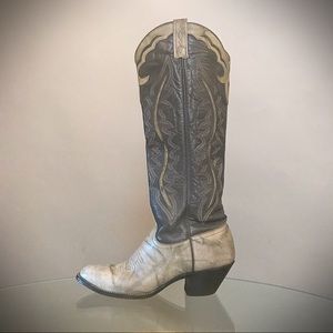 Vintage J Chisholm Grey Cowboy Boots
